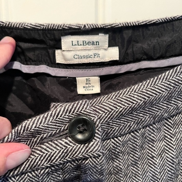 LL Bean women’s herringbone Classic Fit pants size 16 work office professional - Picture 3 of 6